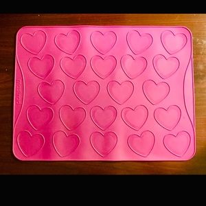 Heart silicone macaron mat valentine galentine palentine party cute cookie love